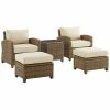 Crosley Bradenton 5Pc Outdoor Wicker Chair Set Home Seating