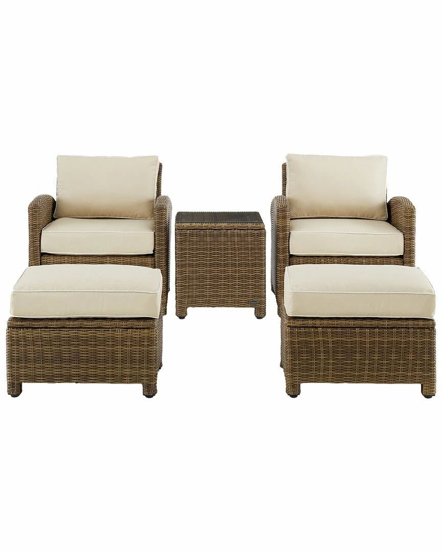 Crosley Bradenton 5Pc Outdoor Wicker Chair Set Home Seating - Image 2
