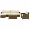 Crosley Bradenton 5Pc Outdoor Wicker Sectional Set Home Seating