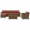 Crosley Bradenton 5Pc Outdoor Wicker Sectional Set Home Seating