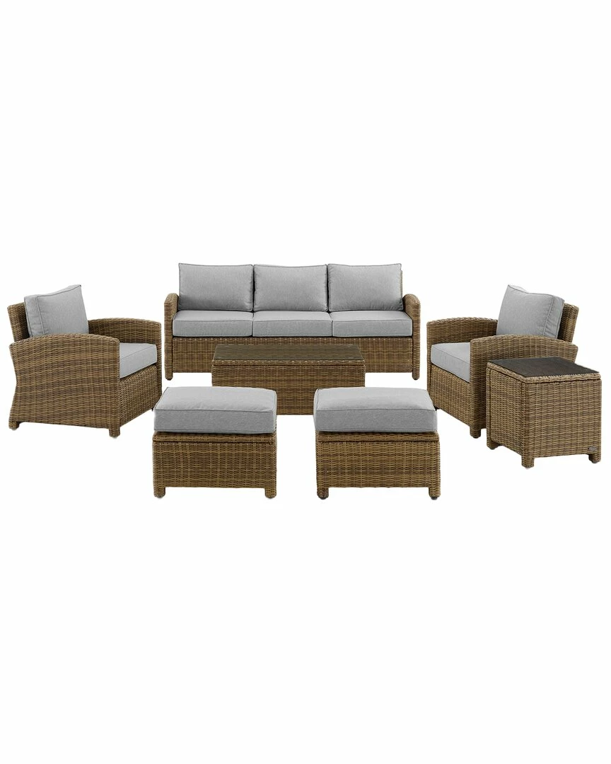 Crosley Bradenton 7Pc Outdoor Wicker Sofa Set Home Seating