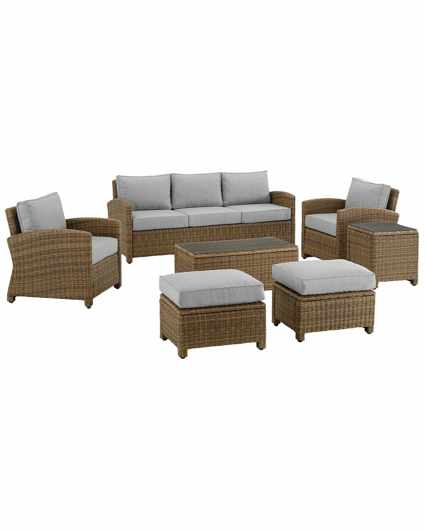 Crosley Bradenton 7Pc Outdoor Wicker Sofa Set Home Seating - Image 2