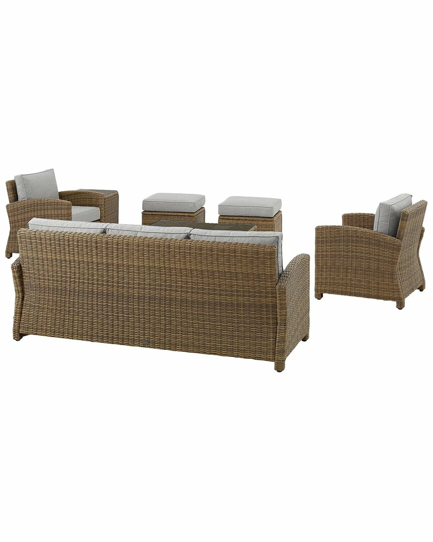 Crosley Bradenton 7Pc Outdoor Wicker Sofa Set Home Seating - Image 3