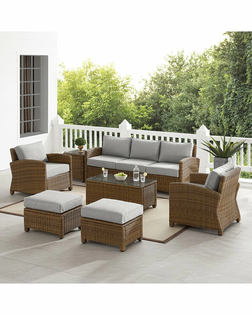Crosley Bradenton 7Pc Outdoor Wicker Sofa Set Home Seating - Image 6