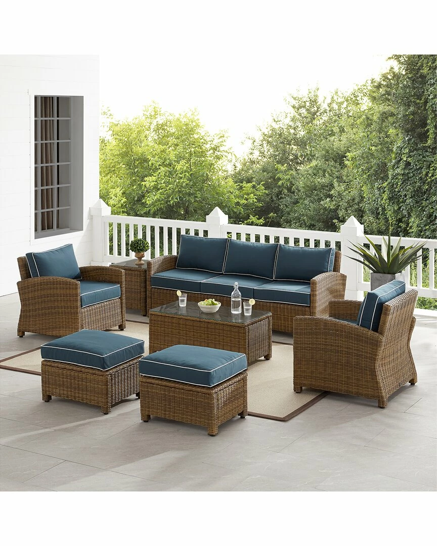 Crosley Bradenton 7Pc Outdoor Wicker Sofa Set Home Seating - Image 6