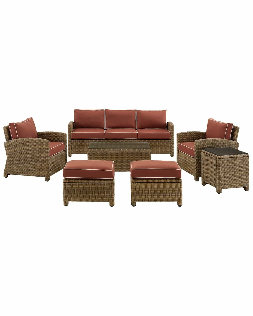 Crosley Bradenton 7Pc Outdoor Wicker Sofa Set Home Seating