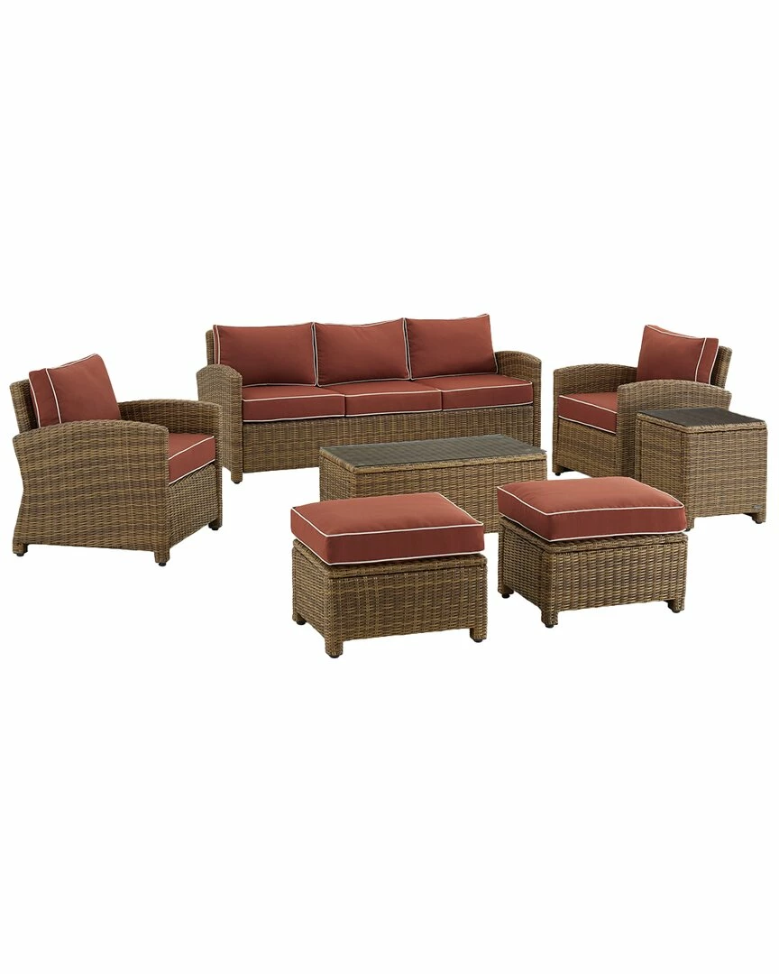 Crosley Bradenton 7Pc Outdoor Wicker Sofa Set Home Seating - Image 2