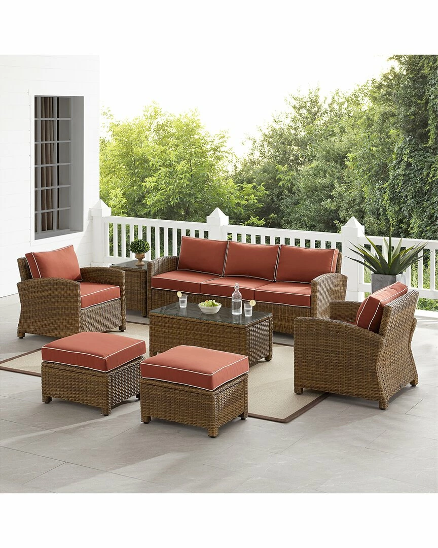 Crosley Bradenton 7Pc Outdoor Wicker Sofa Set Home Seating - Image 6