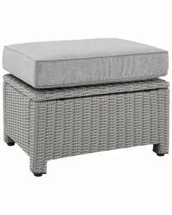 Crosley Bradenton Outdoor Wicker Ottoman Home Seating