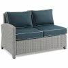 Crosley Bradenton Outdoor Wicker Sectional Left Side Loveseat Home Seating