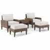 Crosley Capella 5pc Outdoor Wicker Chair Set Home Seating