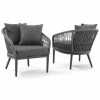 Crosley Dover 2pc Indoor/Outdoor Rope Armchair Set Home Seating