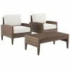 Crosley Capella Outdoor Wicker 3pc Chair Set Home Seating