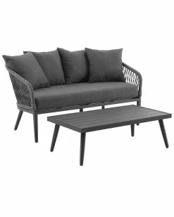 Crosley Dover 2pc Outdoor Rope Conversation Set Home Seating