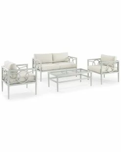 Crosley Ashford 4pc Outdoor Metal Conversation Set Home Seating