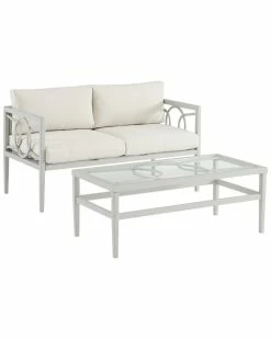 Crosley Ashford 2pc Outdoor Metal Conversation Set Home Seating