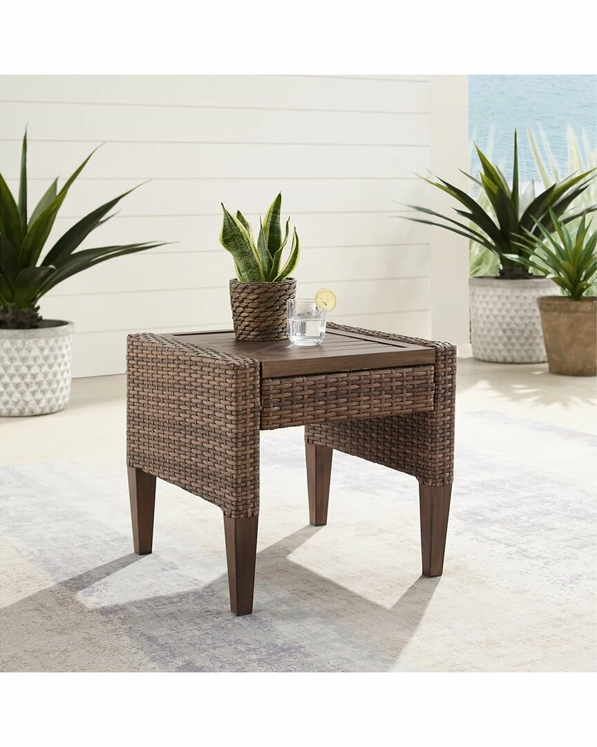 Crosley Capella Outdoor Wicker Side Table Home Seating - Image 2