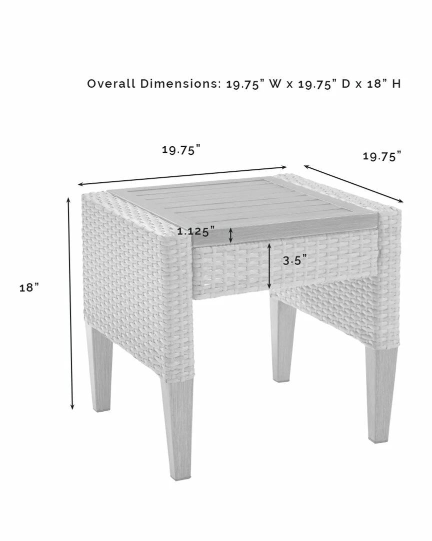 Crosley Capella Outdoor Wicker Side Table Home Seating - Image 3