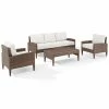 Crosley Capella Outdoor Wicker 4pc Sofa Set Home Seating