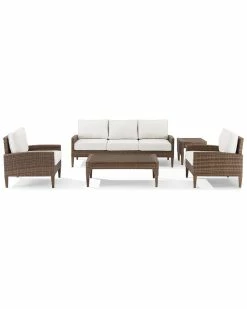 Crosley Capella 5pc Outdoor Wicker Sofa Set Home Seating