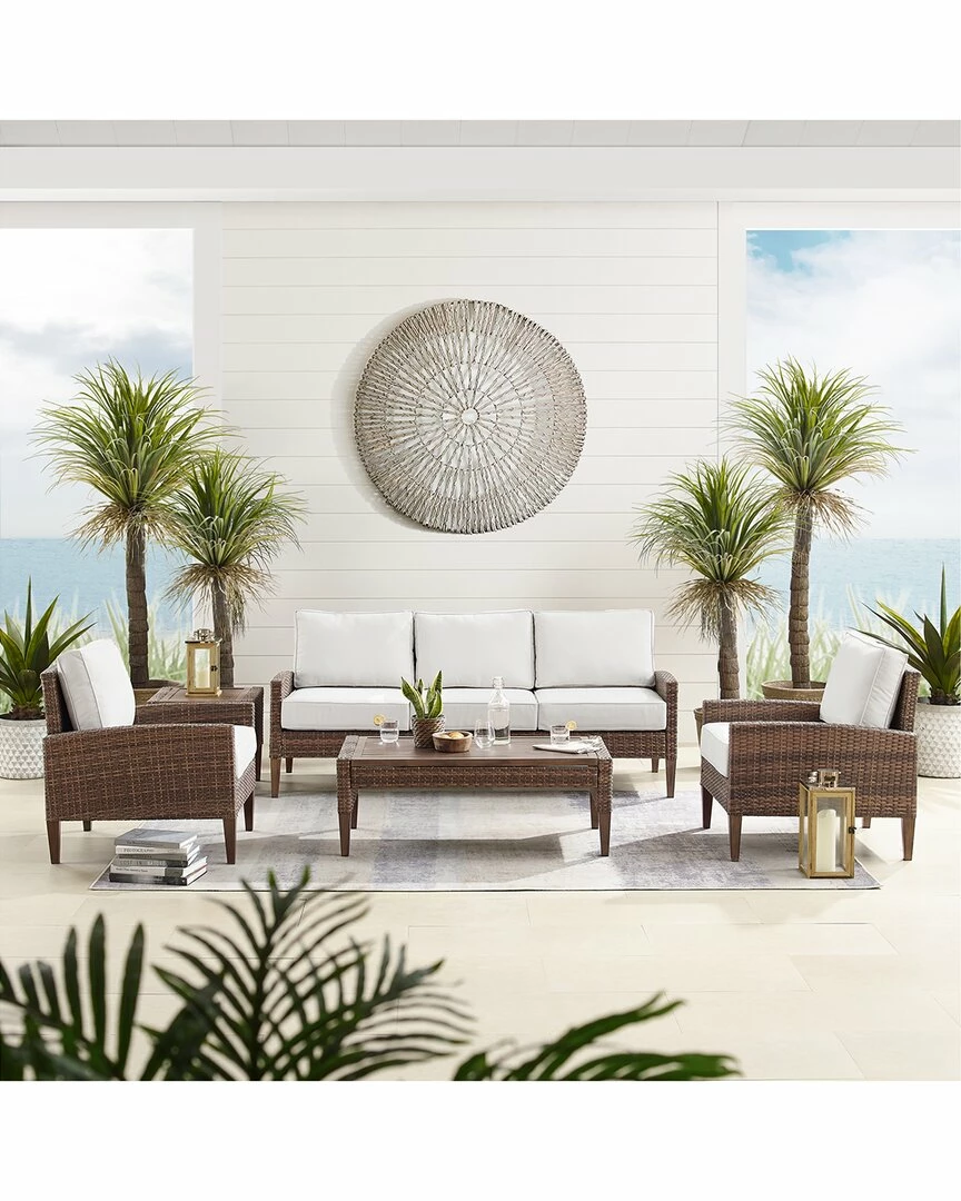 Crosley Capella 5pc Outdoor Wicker Sofa Set Home Seating - Image 2