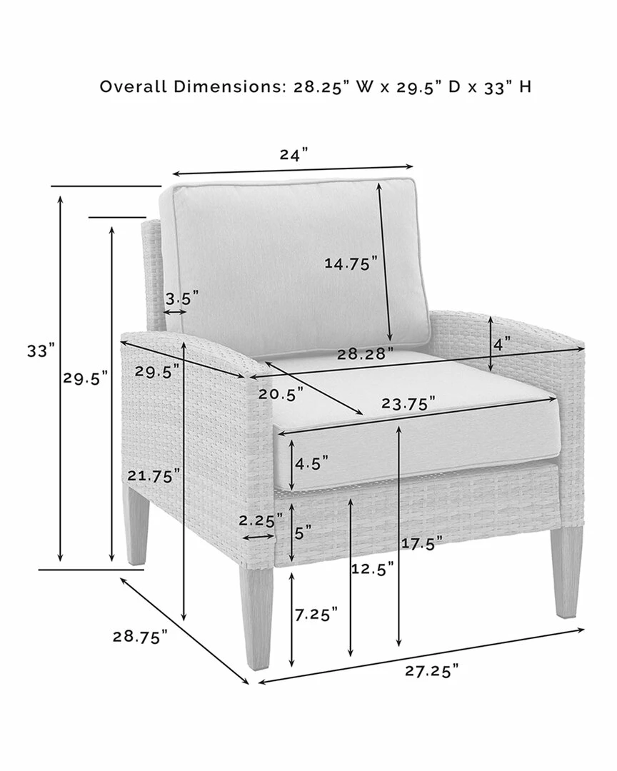 Crosley Capella 5pc Outdoor Wicker Sofa Set Home Seating - Image 4