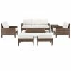 Crosley Capella 7pc Outdoor Wicker Sofa Set Home Seating