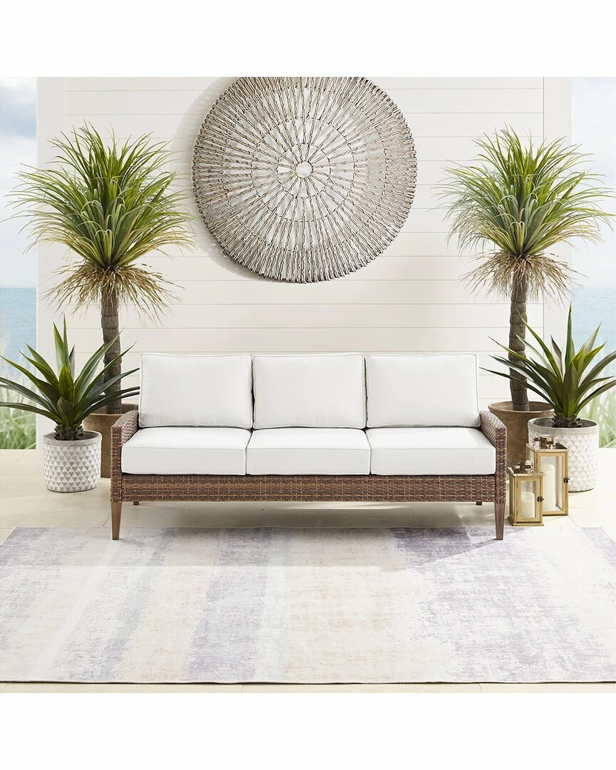 Crosley Capella Outdoor Wicker Sofa Home Seating - Image 2