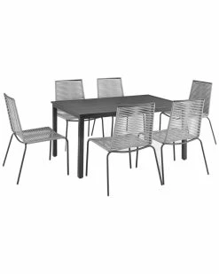 Crosley Furniture Fenton 7Pc Outdoor Wicker/ Metal Dining Set Home Dining Sets