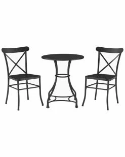 Crosley Furniture Astrid 3Pc Indoor/Outdoor Metal Bistro Set Home Dining Sets