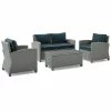 Crosley Furniture Bradenton 4Pc Outdoor Wicker Conversation Set Home Seating