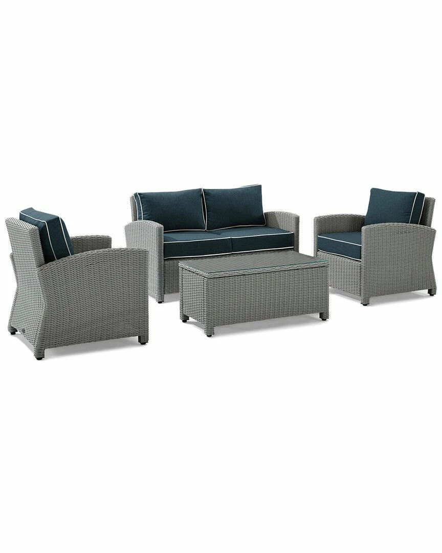 Crosley Furniture Bradenton 4Pc Outdoor Wicker Conversation Set Home Seating
