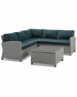 Crosley Furniture Bradenton 4Pc Outdoor Wicker Sectional Set Home Seating
