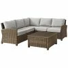 Crosley Furniture Bradenton 4Pc Outdoor Wicker Sectional Set Home Seating