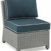 Crosley Furniture Bradenton Outdoor Wicker Sectional Center Chair Home Seating