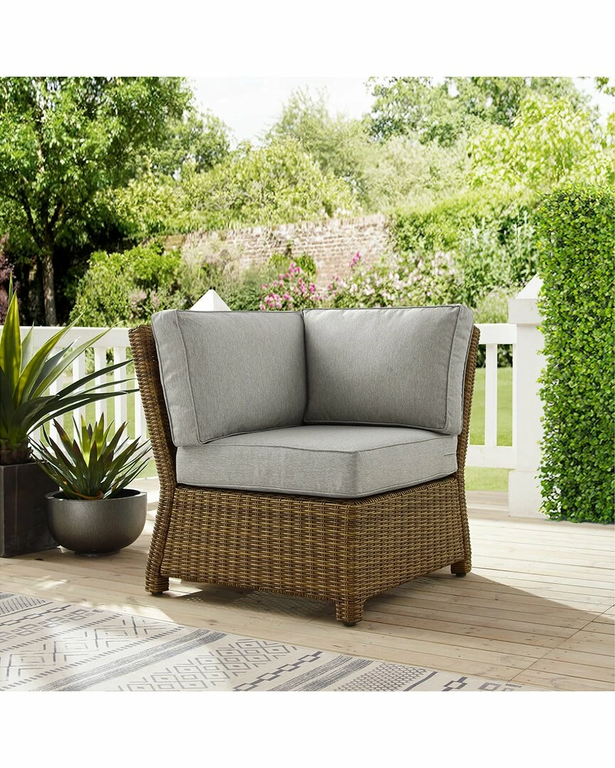 Crosley Furniture Bradenton Outdoor Wicker Sectional Corner Chair Home Seating - Image 2