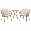 Crosley Furniture Juniper 3pc Indoor/Outdoor Wicker Bistro Set Home Dining Sets