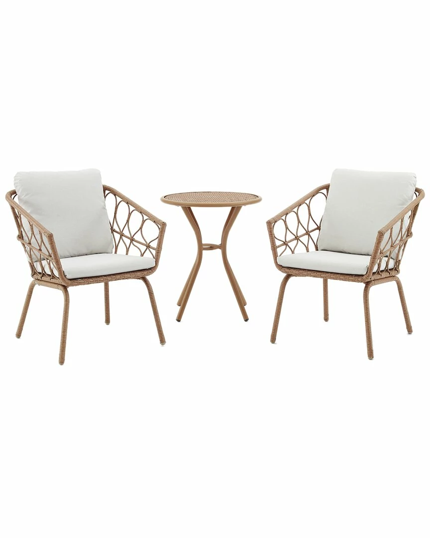 Crosley Furniture Juniper 3pc Indoor/Outdoor Wicker Bistro Set Home Dining Sets