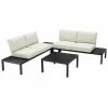 Crosley Furniture Piermont 4Pc Outdoor Metal Sectional Set Home Seating