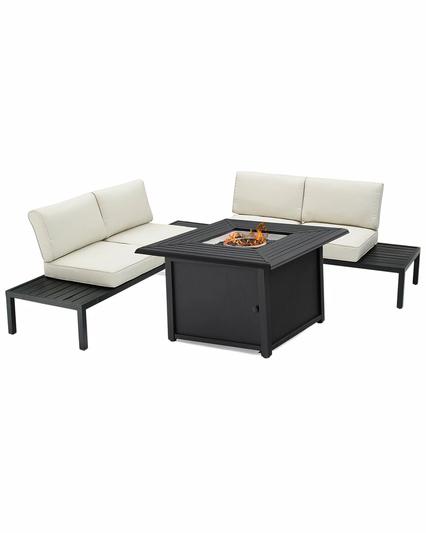 Crosley Furniture Piermont 4Pc Outdoor Metal Sectional Set Home Seating