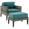 Crosley Furniture Prescott 2Pc Outdoor Wicker Armchair Set Home Seating