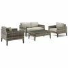 Crosley Furniture Prescott 4Pc Outdoor Wicker Conversation Set Home Seating