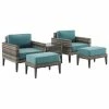 Crosley Furniture Prescott 5Pc Outdoor Wicker Armchair Set Home Seating