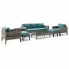 Crosley Furniture Prescott 7Pc Outdoor Wicker Sofa Set Home Seating