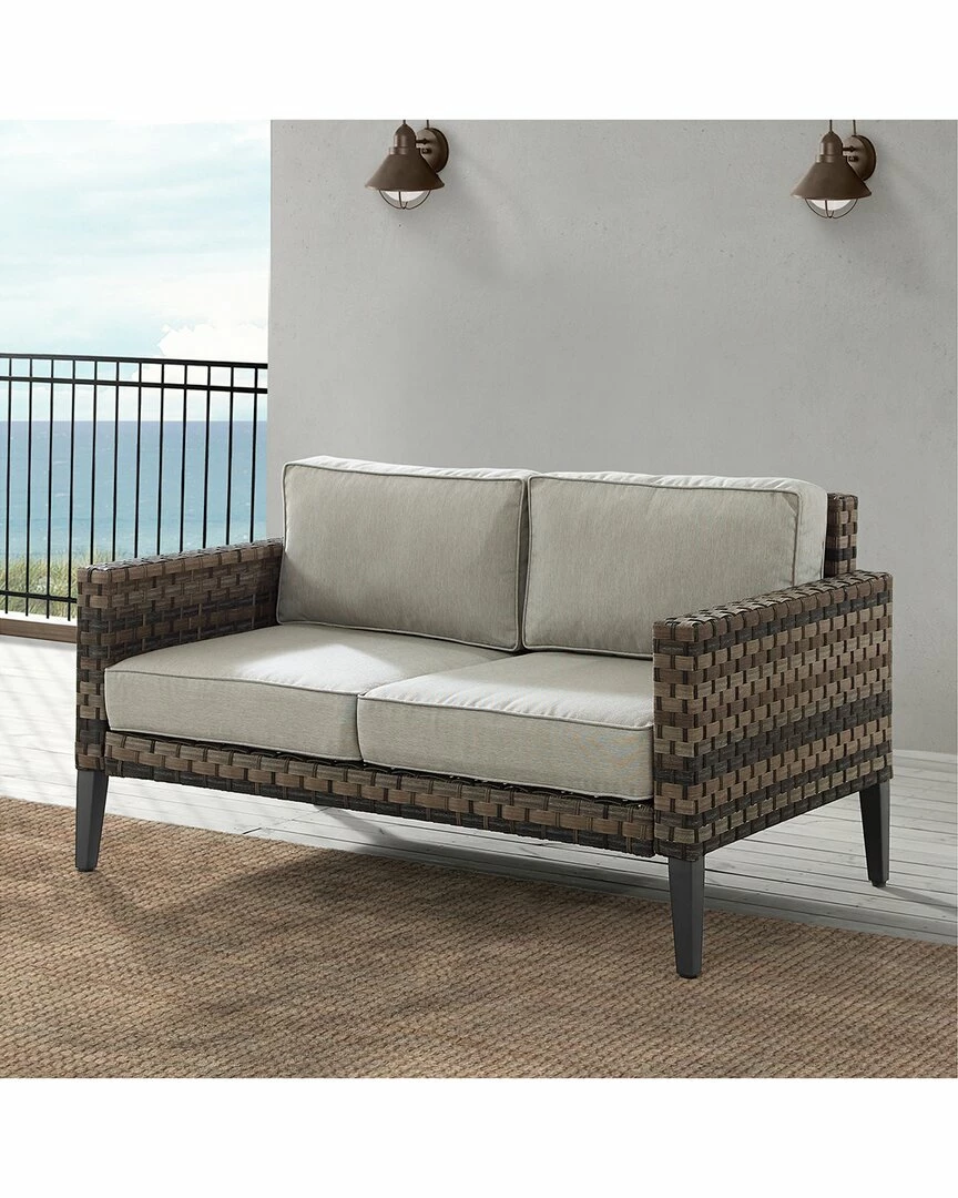 Crosley Furniture Prescott Outdoor Wicker Loveseat Home Seating - Image 2