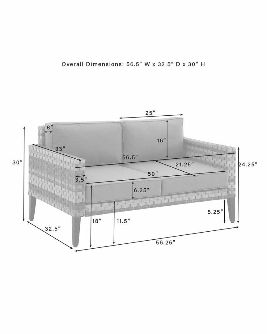 Crosley Furniture Prescott Outdoor Wicker Loveseat Home Seating - Image 3