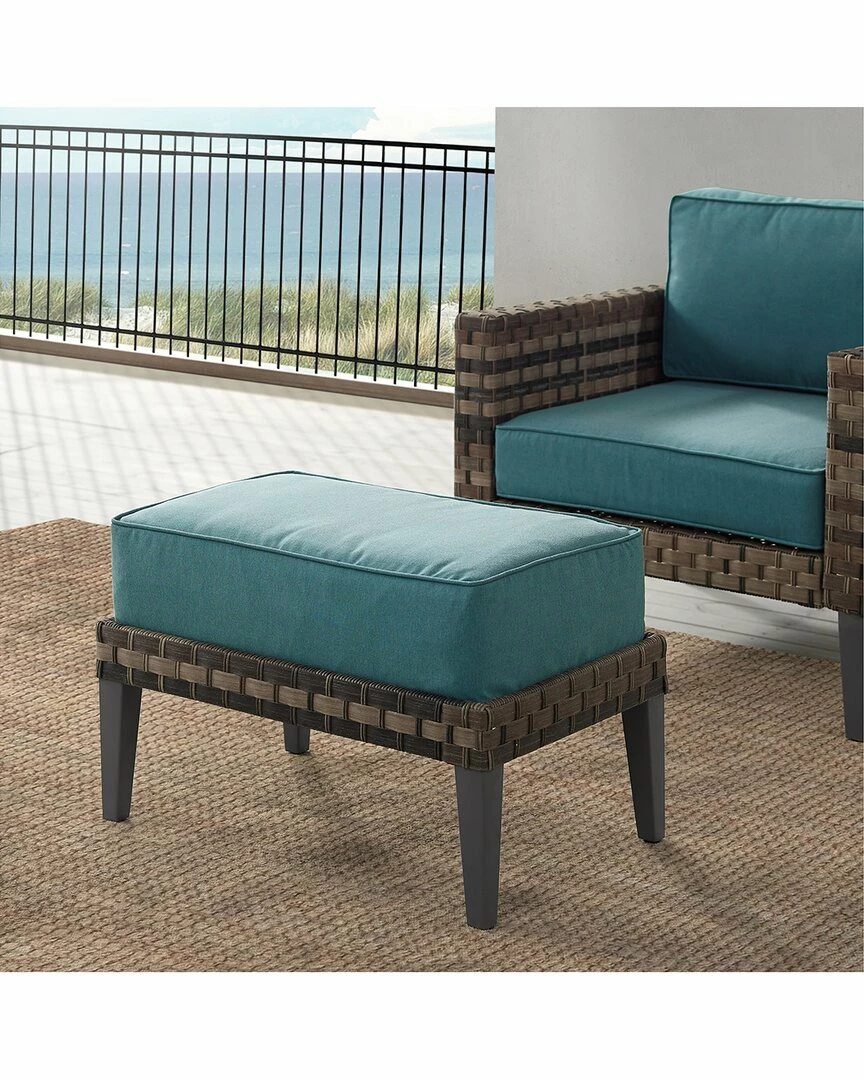 Crosley Furniture Prescott Outdoor Wicker Ottoman Home Seating - Image 2