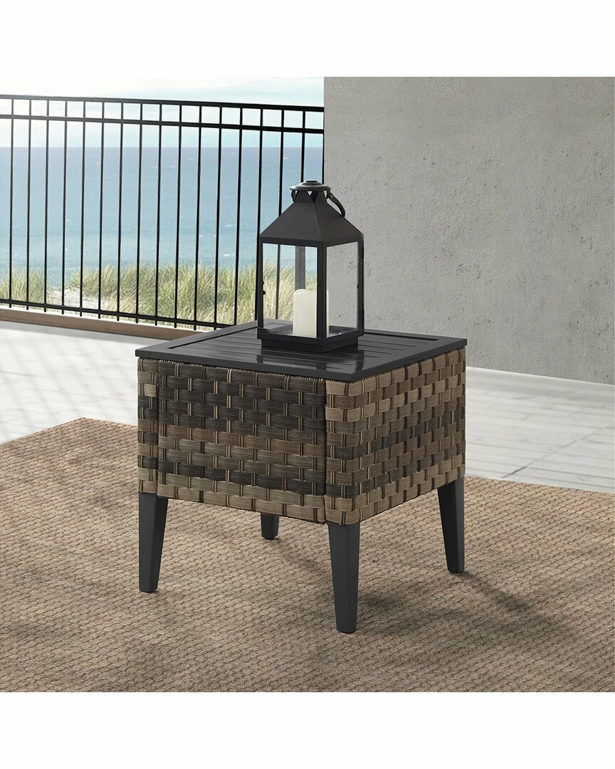 Crosley Furniture Prescott Outdoor Wicker Side Table Home Outdoor Tables - Image 2