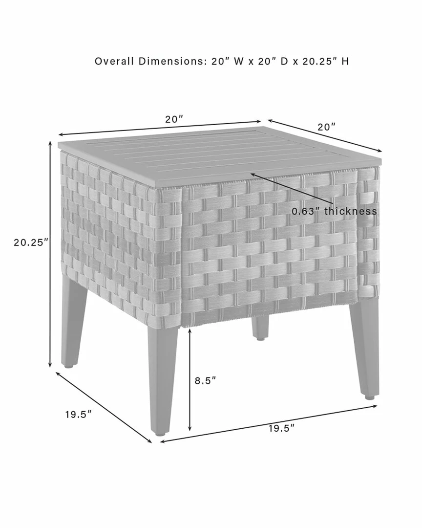Crosley Furniture Prescott Outdoor Wicker Side Table Home Outdoor Tables - Image 3