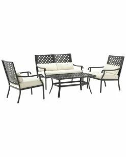 Crosley Alistair 4Pc Outdoor Metal Conversation Set Home Seating